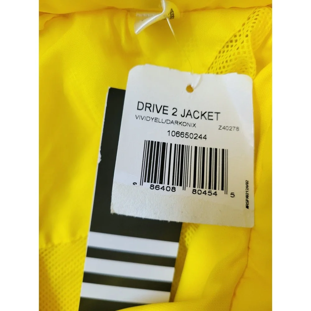 Vintage Adidas Drive 2‎ Zip Jacket Men's Yellow Blue Stripes Windbreaker Sz XL